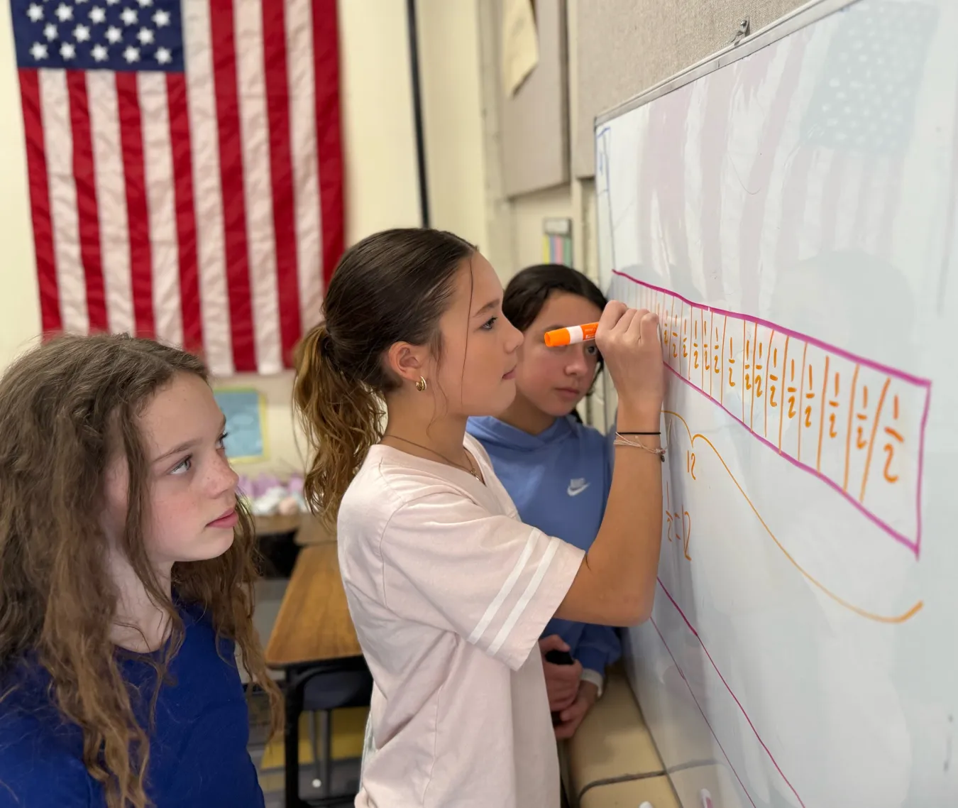 Students in Mr. Wells math class demonstrate their skills