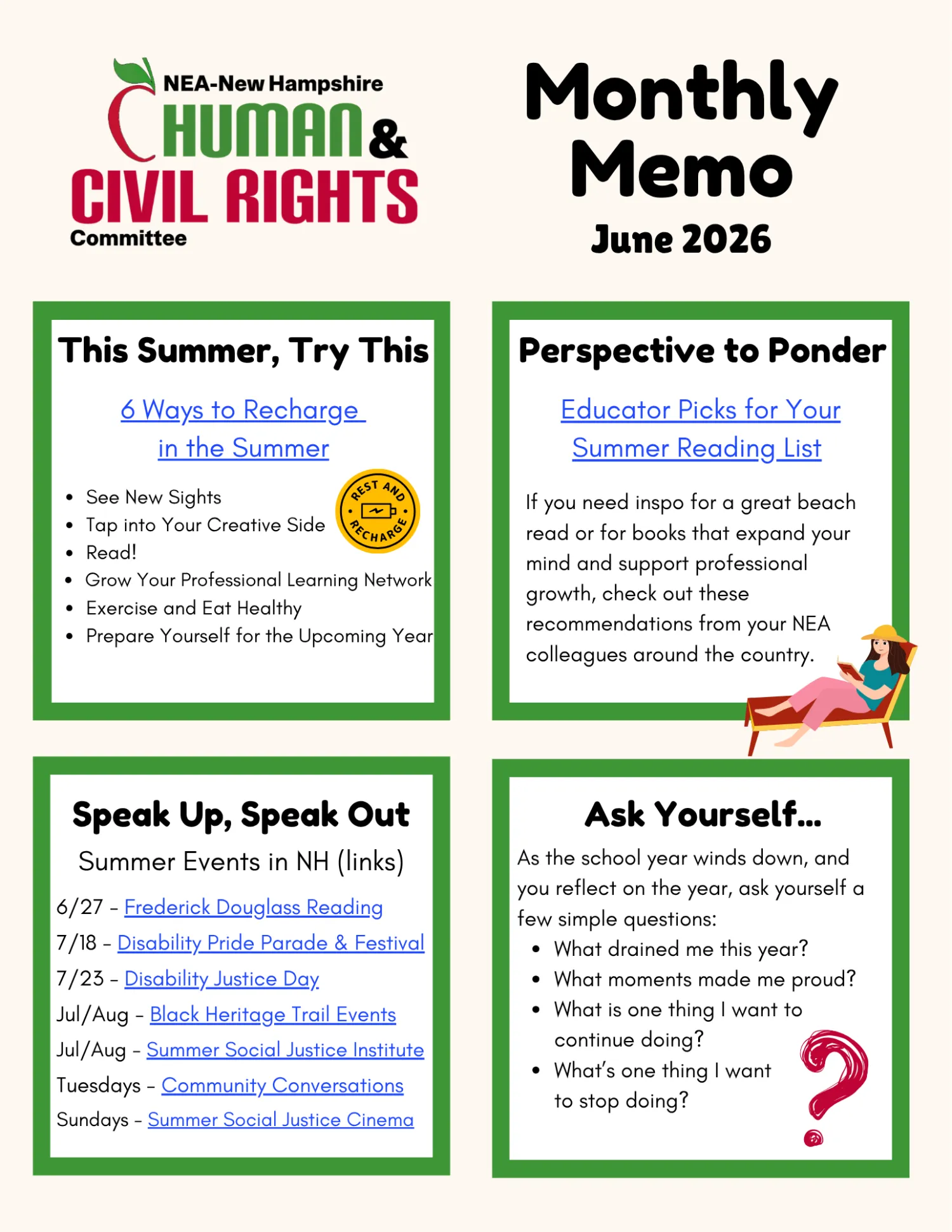 June HCR Monthly Memo. Links below.