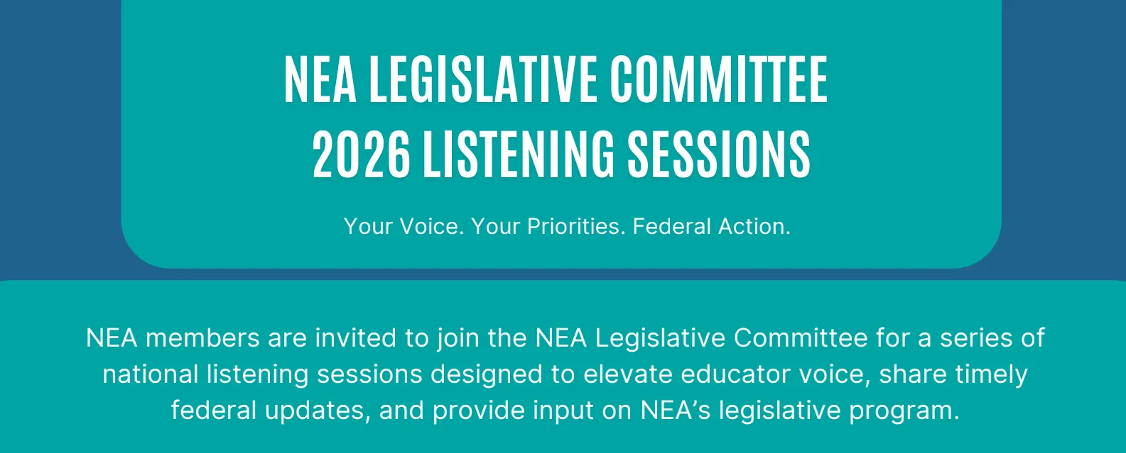 Flyer for NEA Listening Sessions