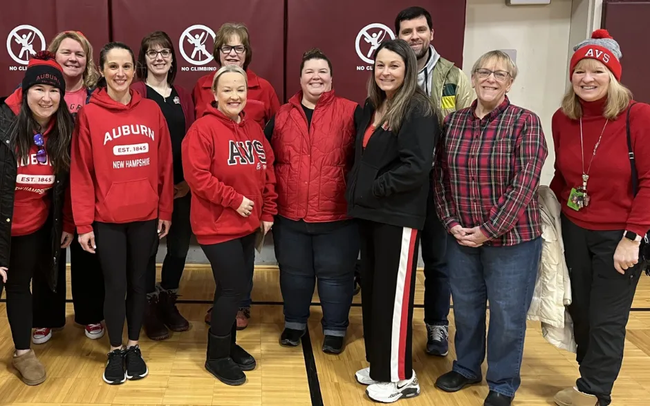 Auburn EA members wear Red for Ed at their annual deliberative session.