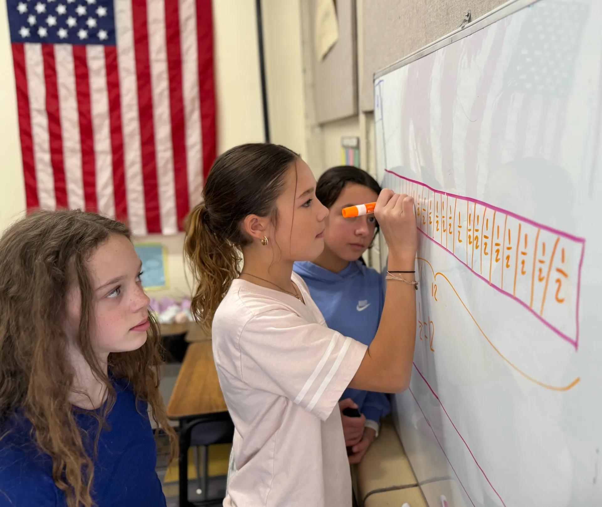 Students in Mr. Wells math class demonstrate their skills